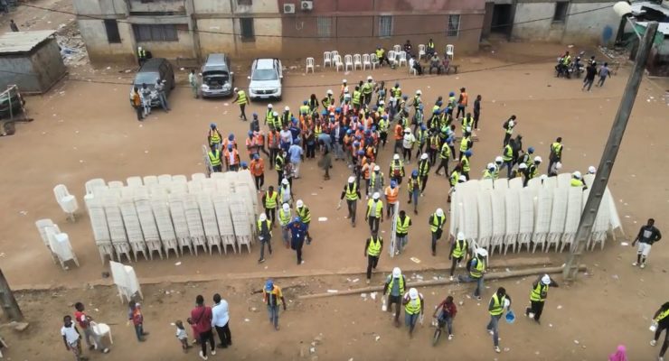 IVORY COAST / PADA: Stencilling operations in the Commune of Adjame